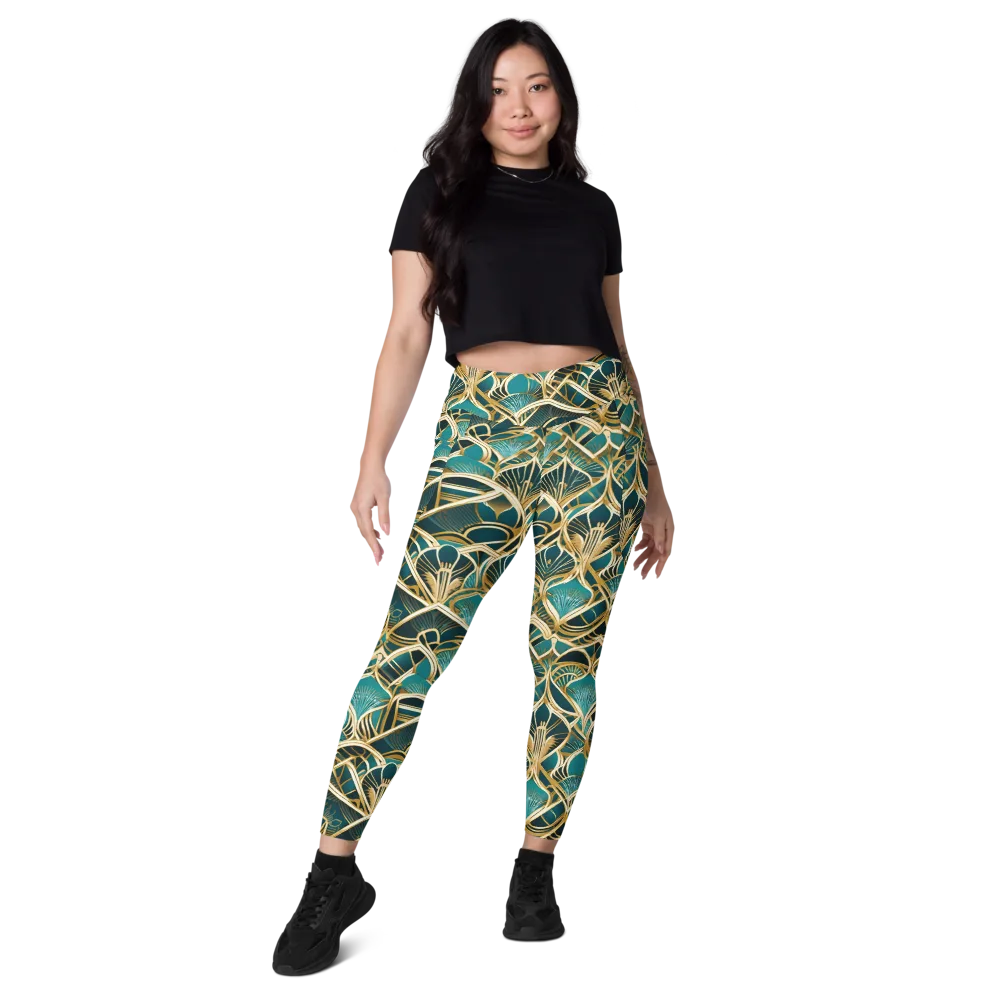 Gilded Botanicals on Leggings with Pockets — Front