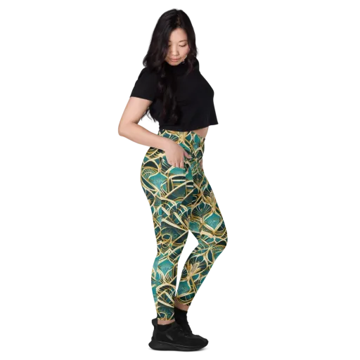 Gilded Botanicals on a Leggings with Pockets