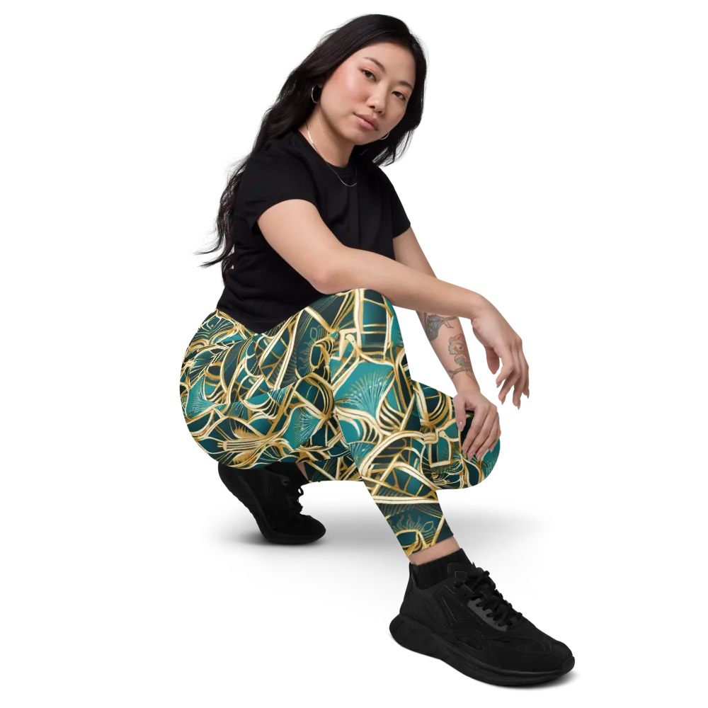 Gilded Botanicals on Leggings with Pockets — Right Front