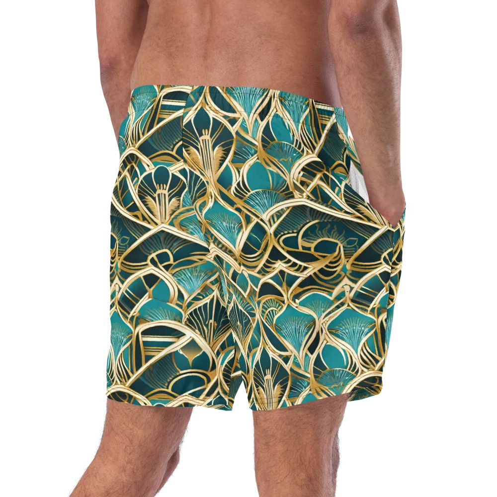 Gilded Botanicals on Swim Trunks — Right Back