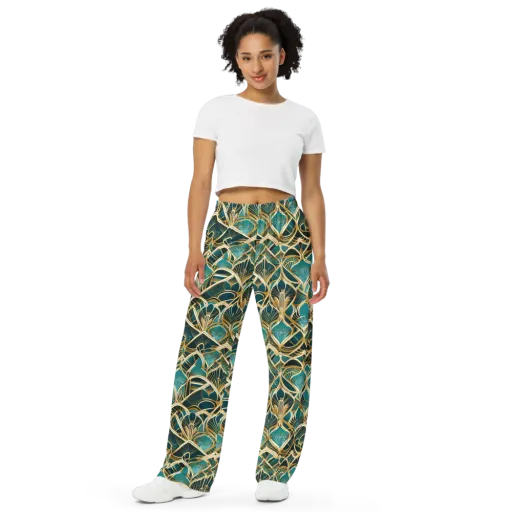 Gilded Botanicals on a Wide-Leg Pants