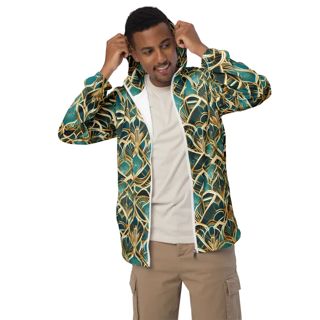 Gilded Botanicals on Men's Windbreaker — Front