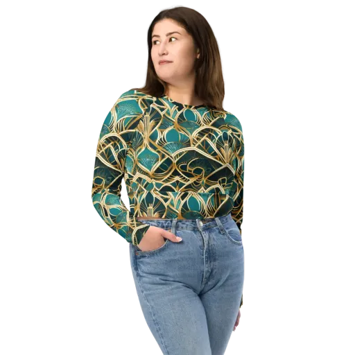 Gilded Botanicals on a Long Sleeve Crop Top