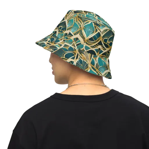 Gilded Botanicals on a Reversible Bucket Hat