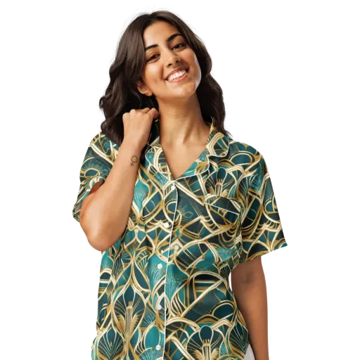 Gilded Botanicals on a Women's Short Sleeve Pajama Top