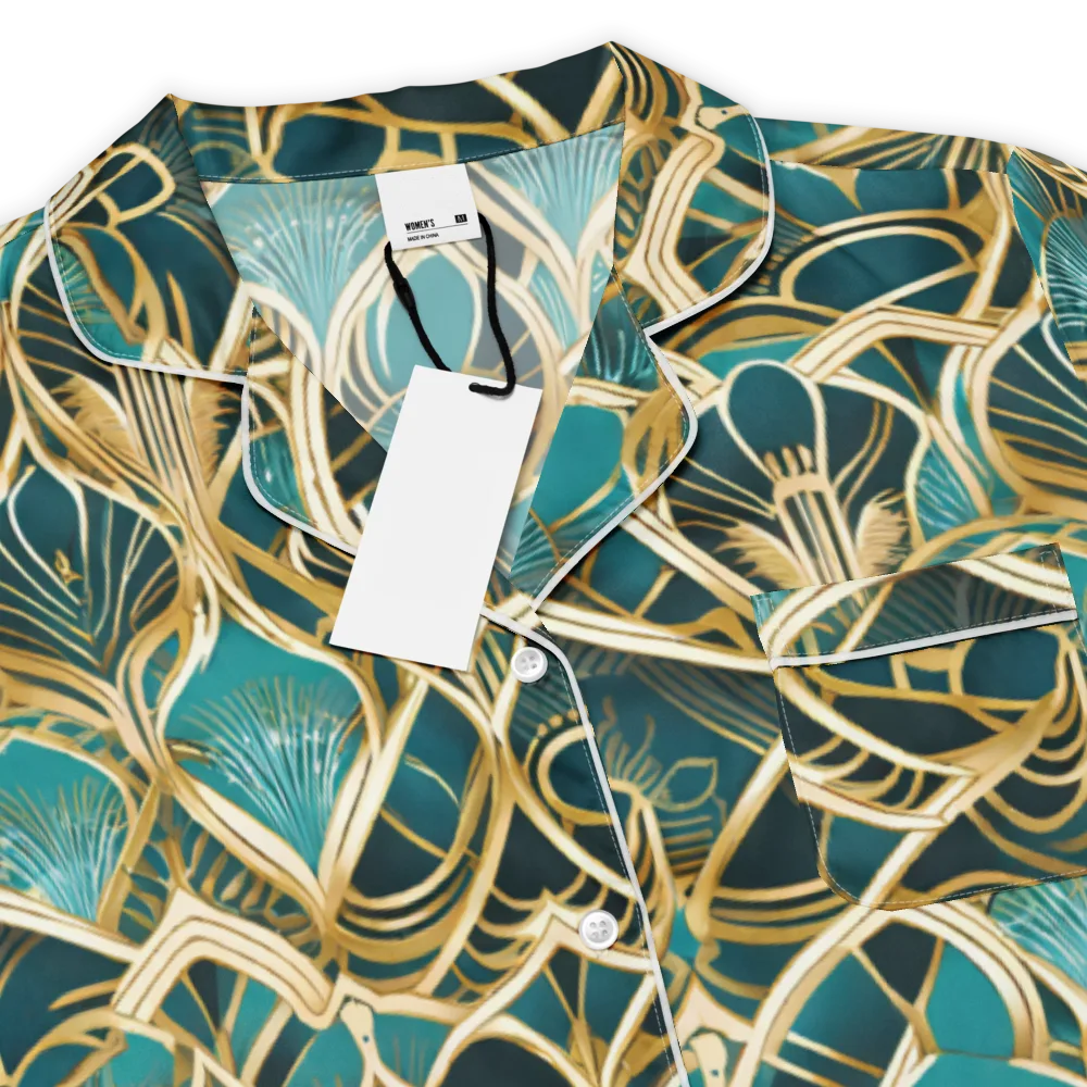 Gilded Botanicals on Women's Short Sleeve Pajama Top — Product details