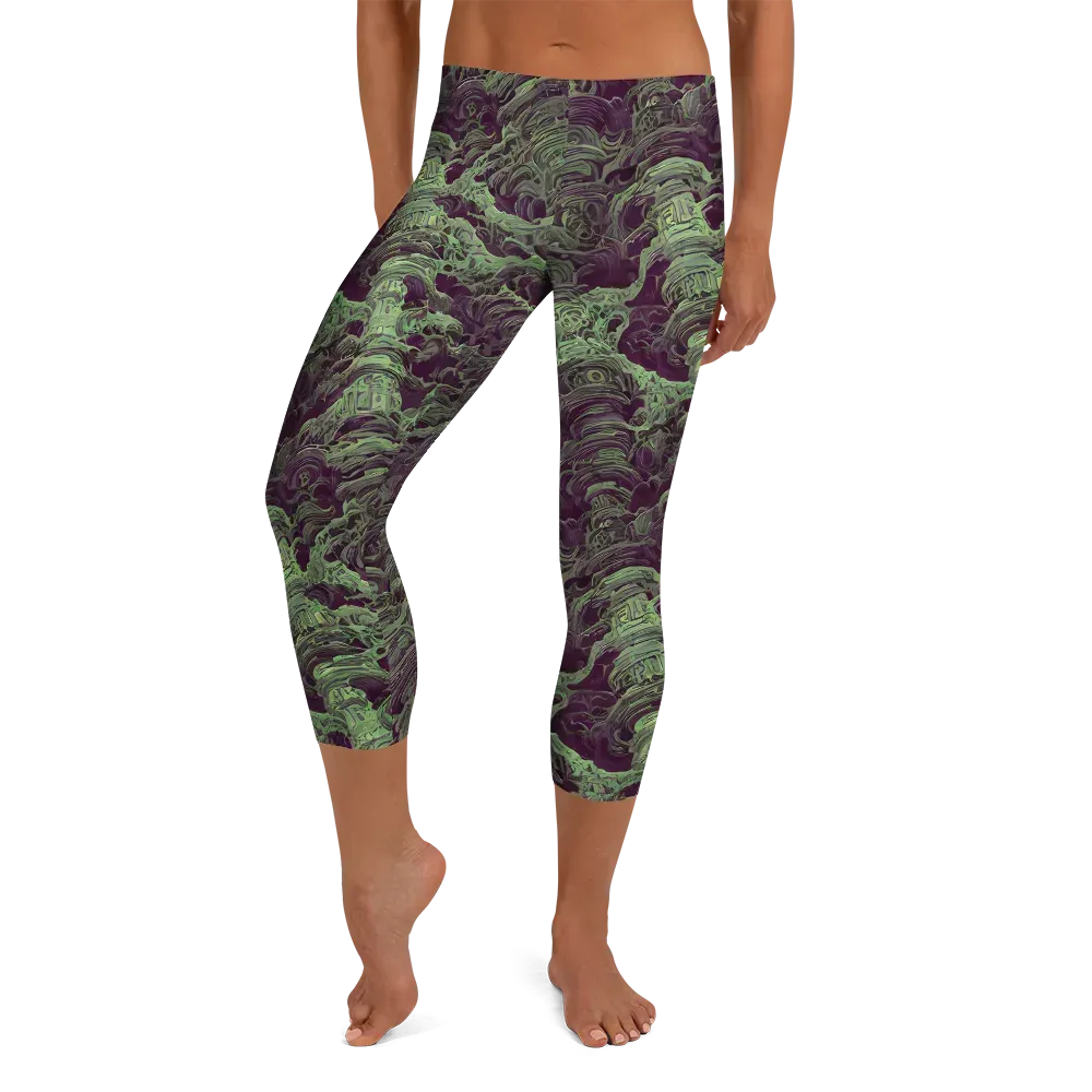 Knab Whorls on Capri Leggings — Front