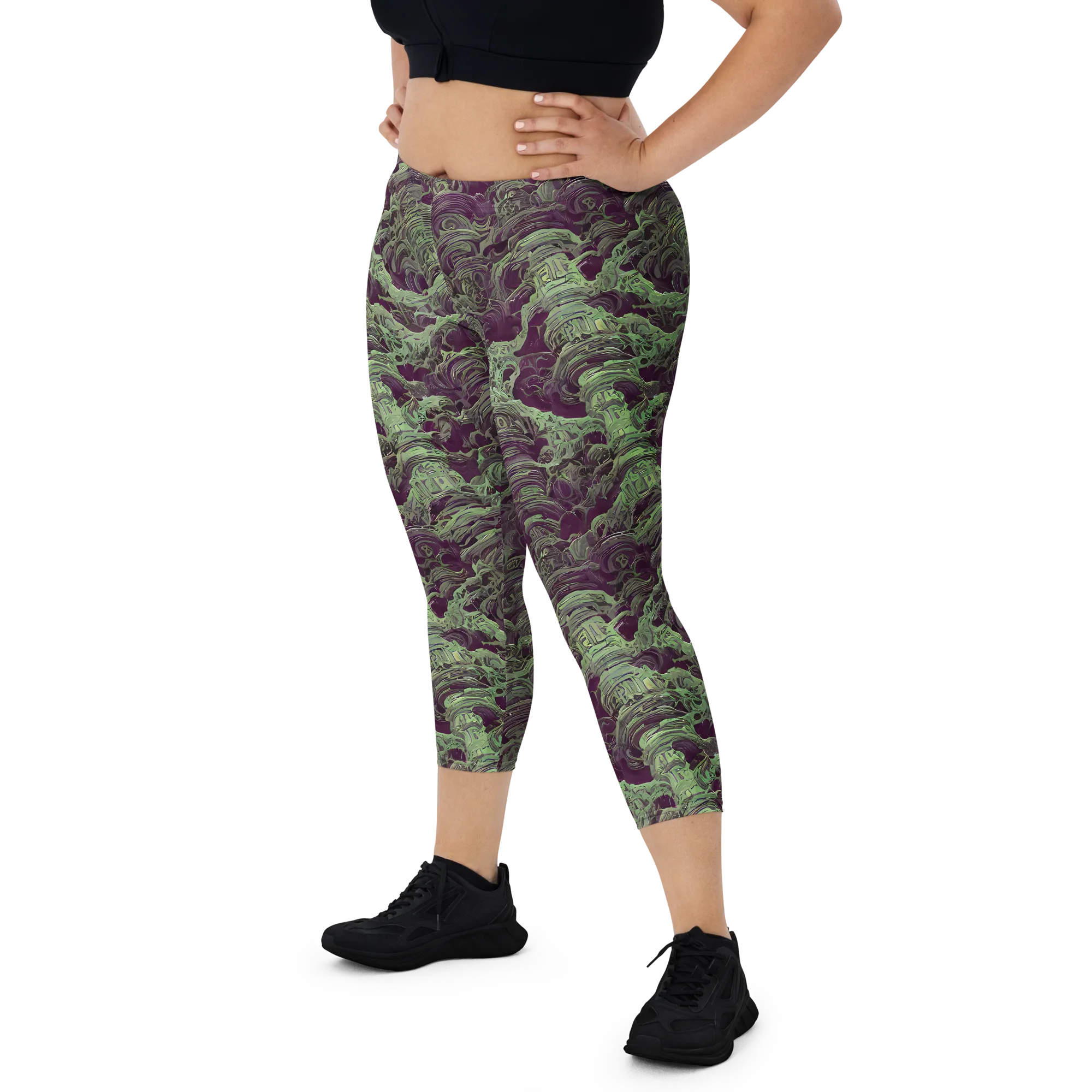 Knab Whorls on Capri Leggings — Front
