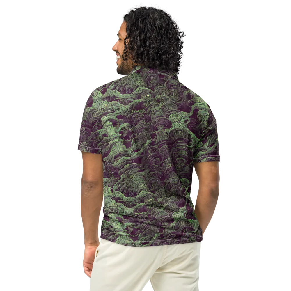 Knab Whorls on Men's Slim Fit Polo Shirt — Back