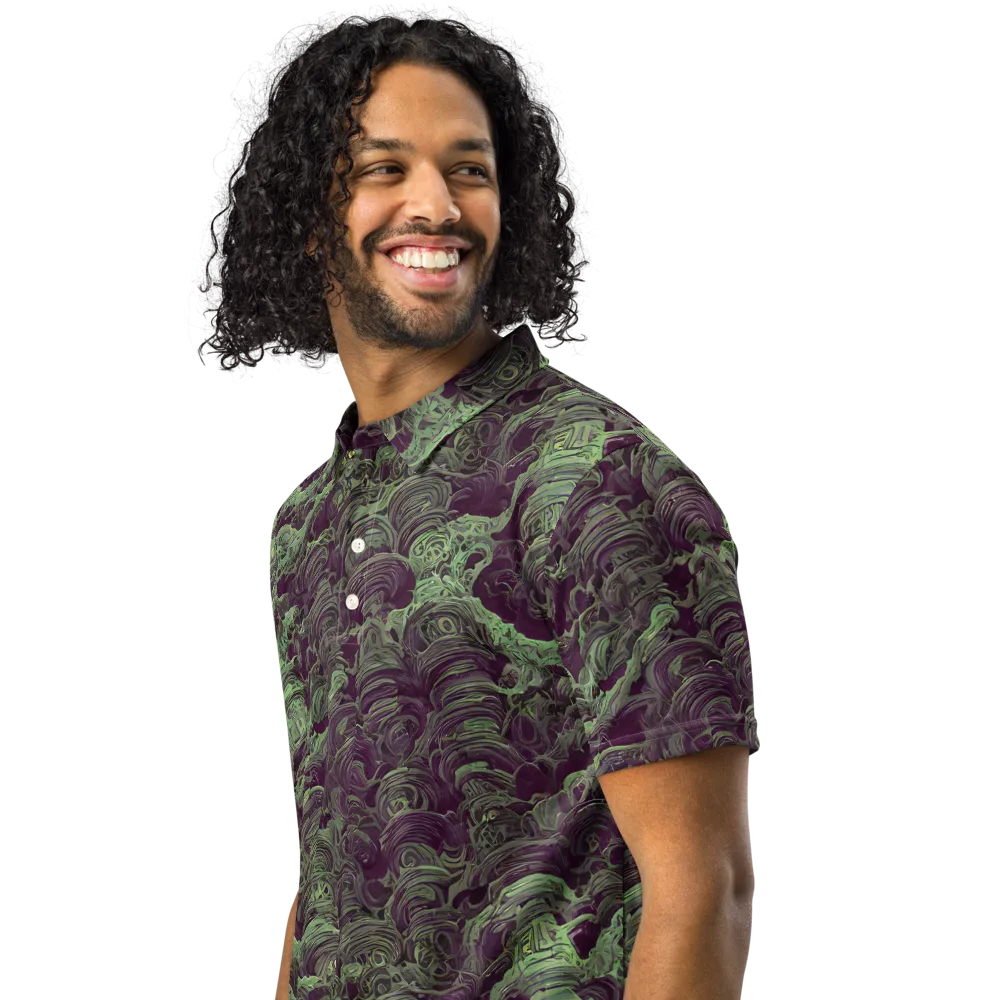 Knab Whorls on Men's Slim Fit Polo Shirt — Left Front
