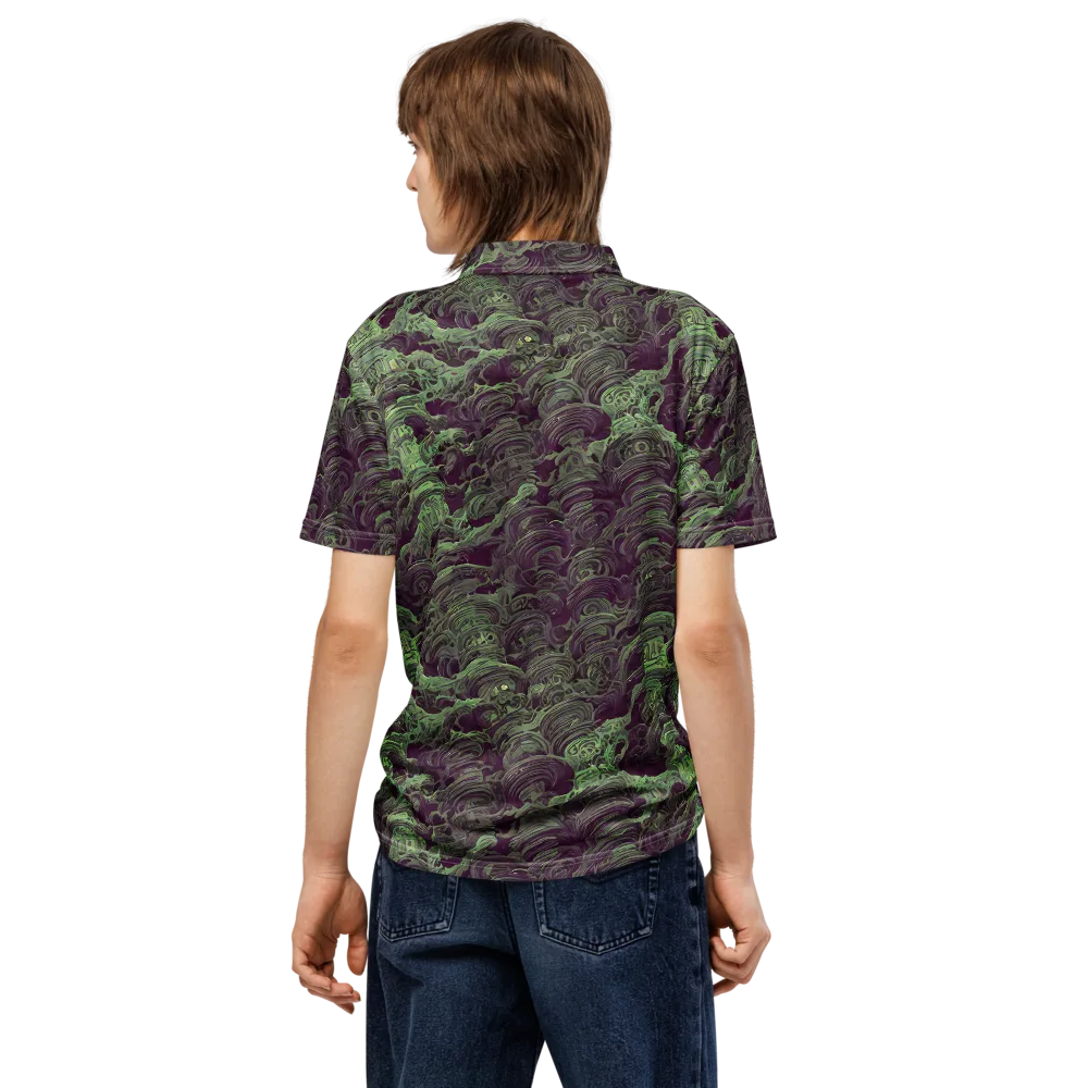 Knab Whorls on Men's Slim Fit Polo Shirt — Back