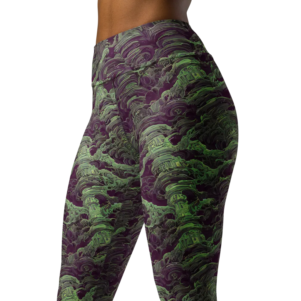Knab Whorls on Yoga Leggings — Left Front