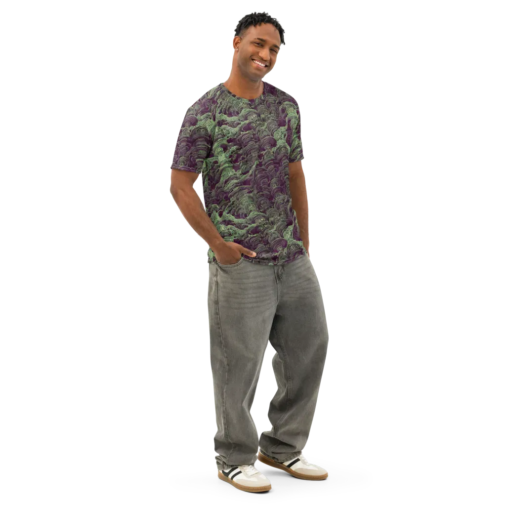 Knab Whorls on Men's Cotton Crew Neck T-Shirt — Right Front