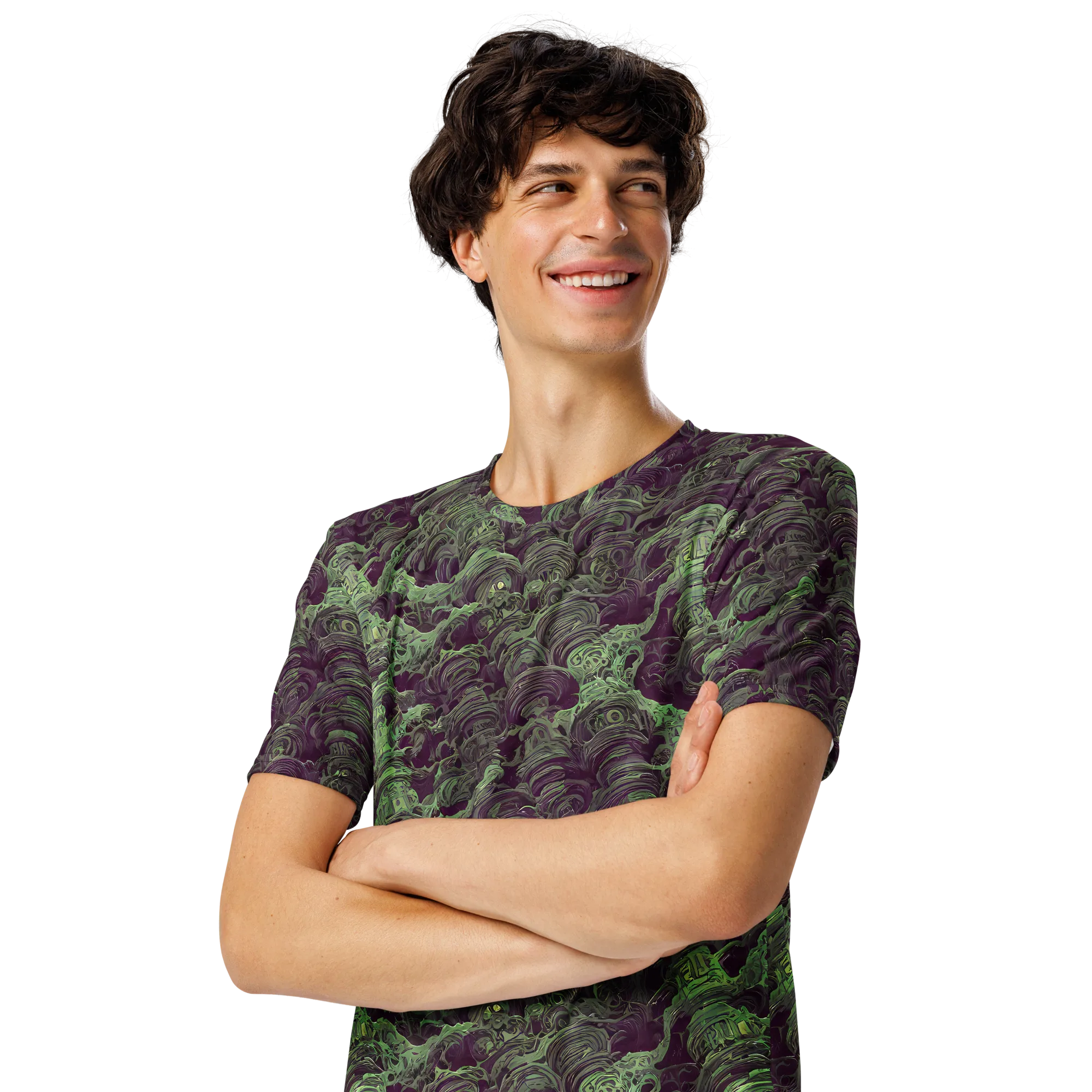 Knab Whorls on Men's Crew Neck T-Shirt — Left Front
