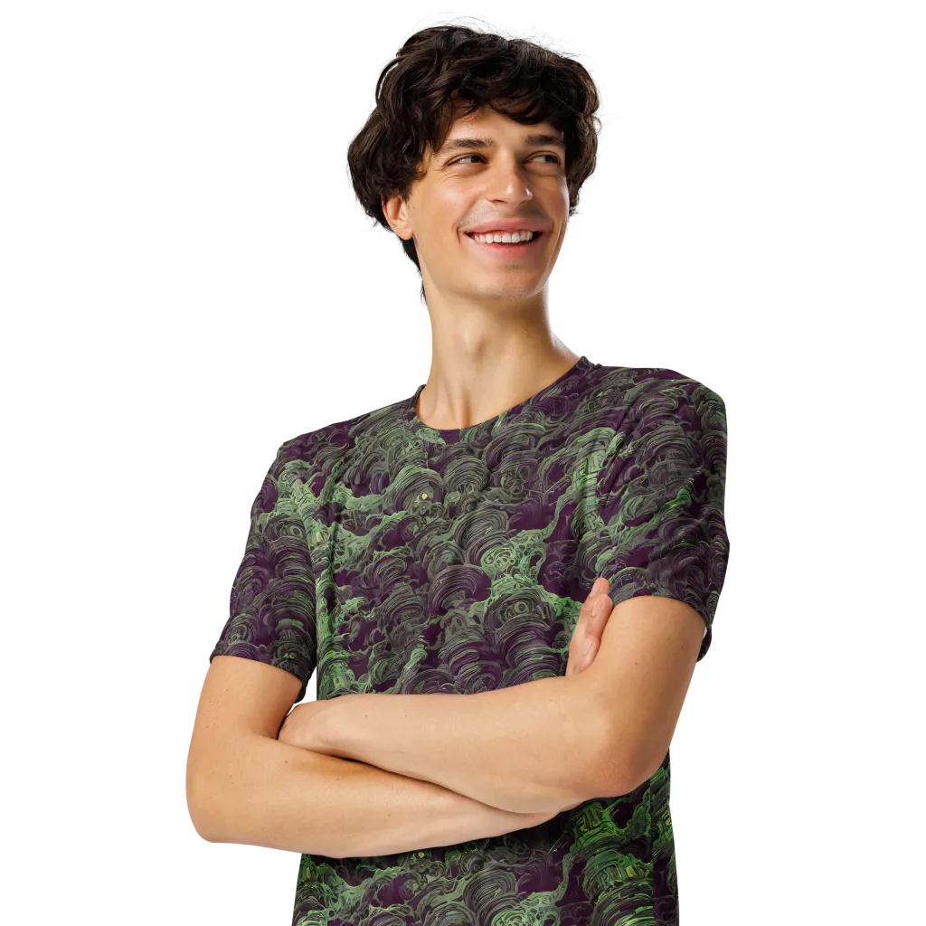 Knab Whorls on Men's Crew Neck T-Shirt — Left Front