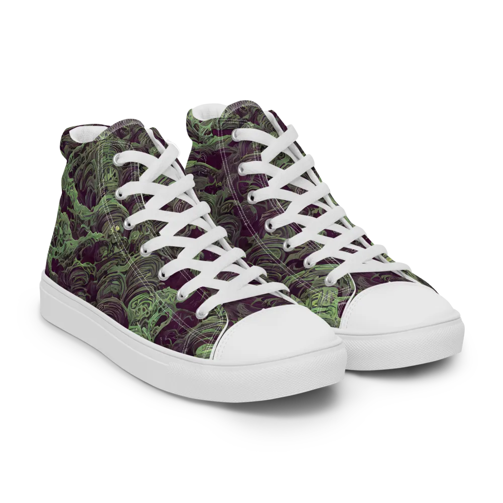 Knab Whorls on Men's High Top Canvas Shoes — Right Front