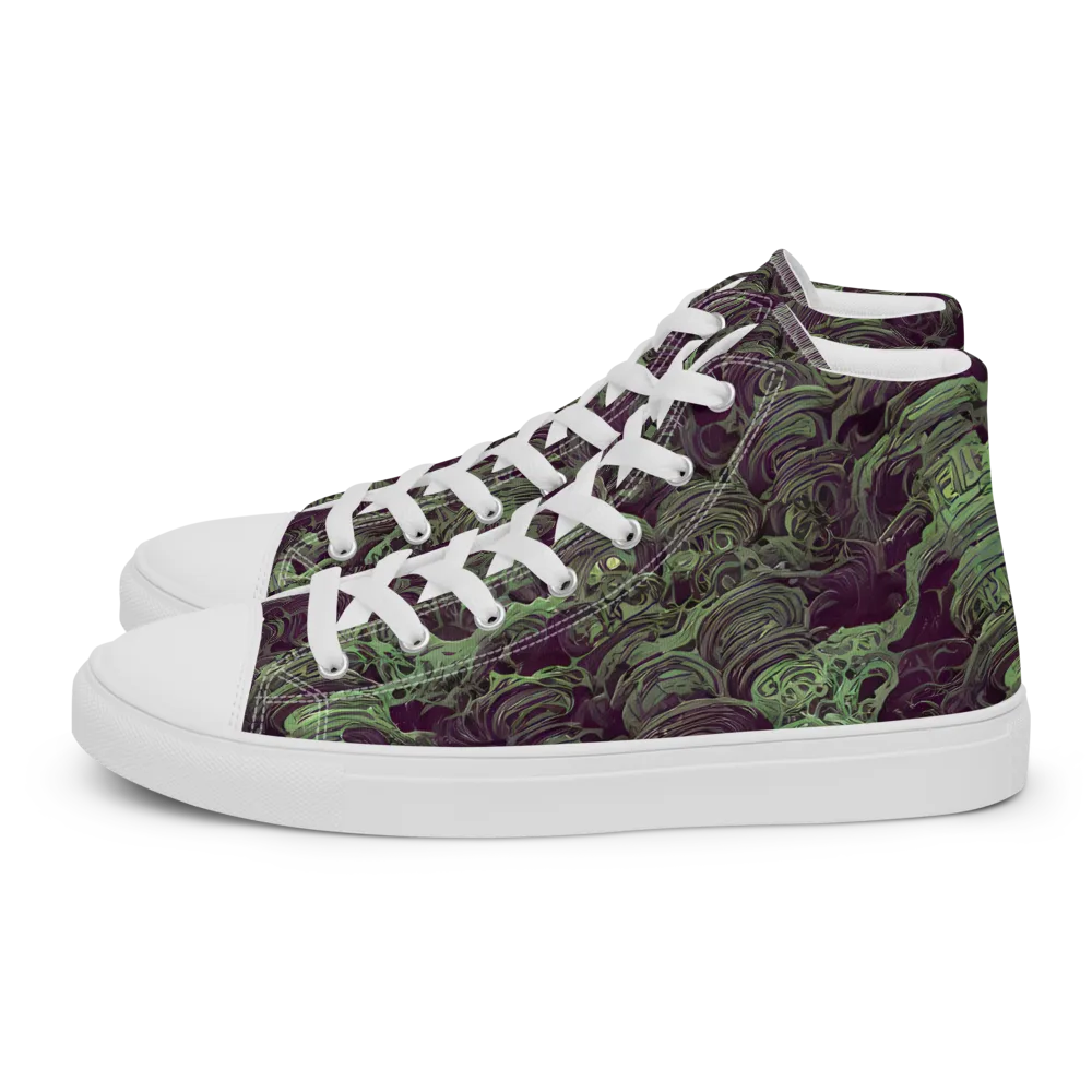 Knab Whorls on Men's High Top Canvas Shoes — Left