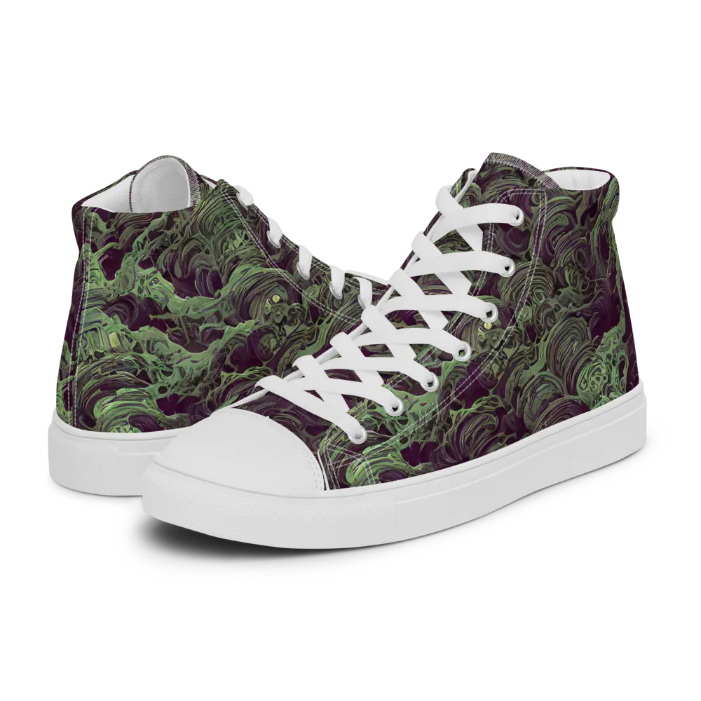 Knab Whorls on Men's High Top Canvas Shoes — Left