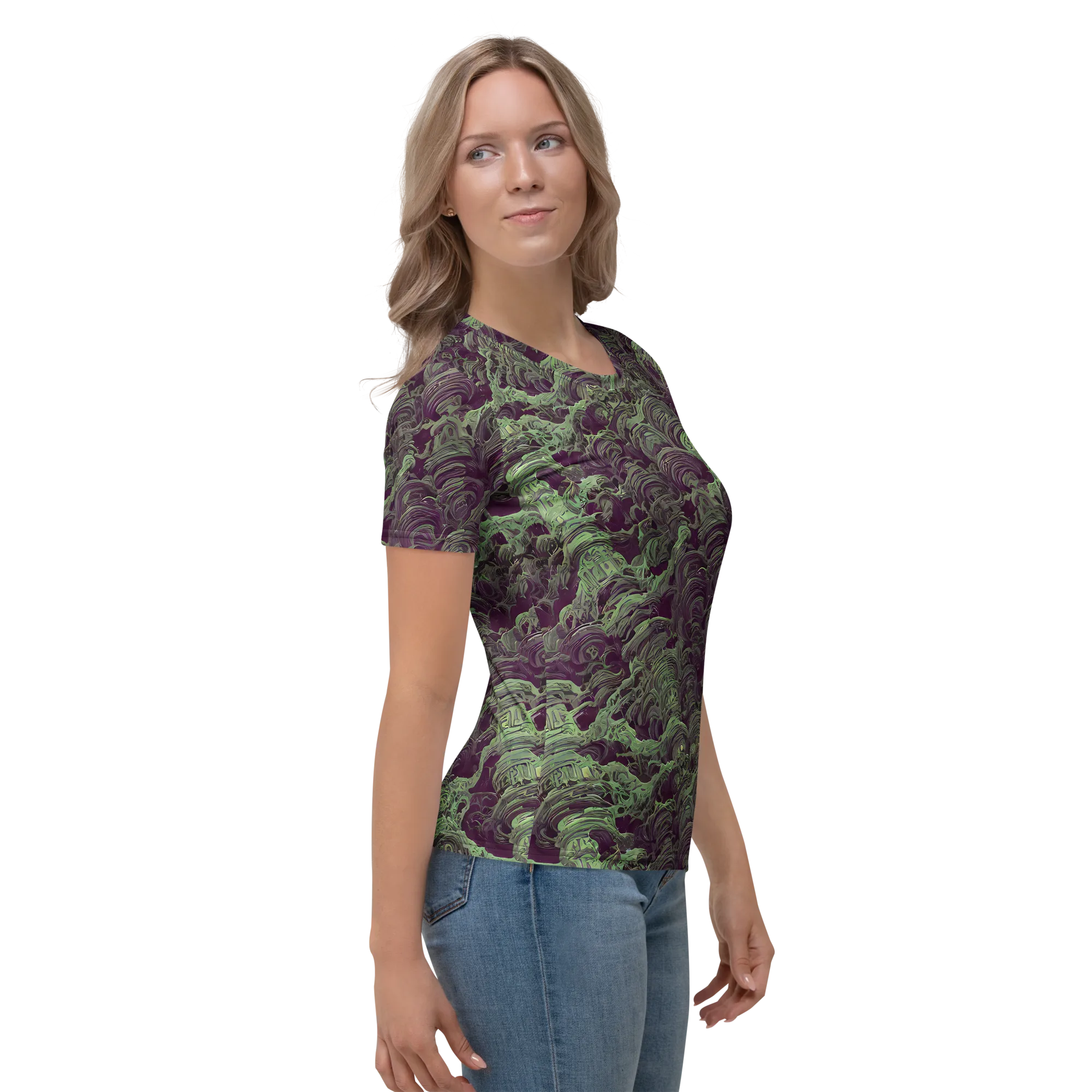 Knab Whorls on Women's Crew Neck T-Shirt — Right
