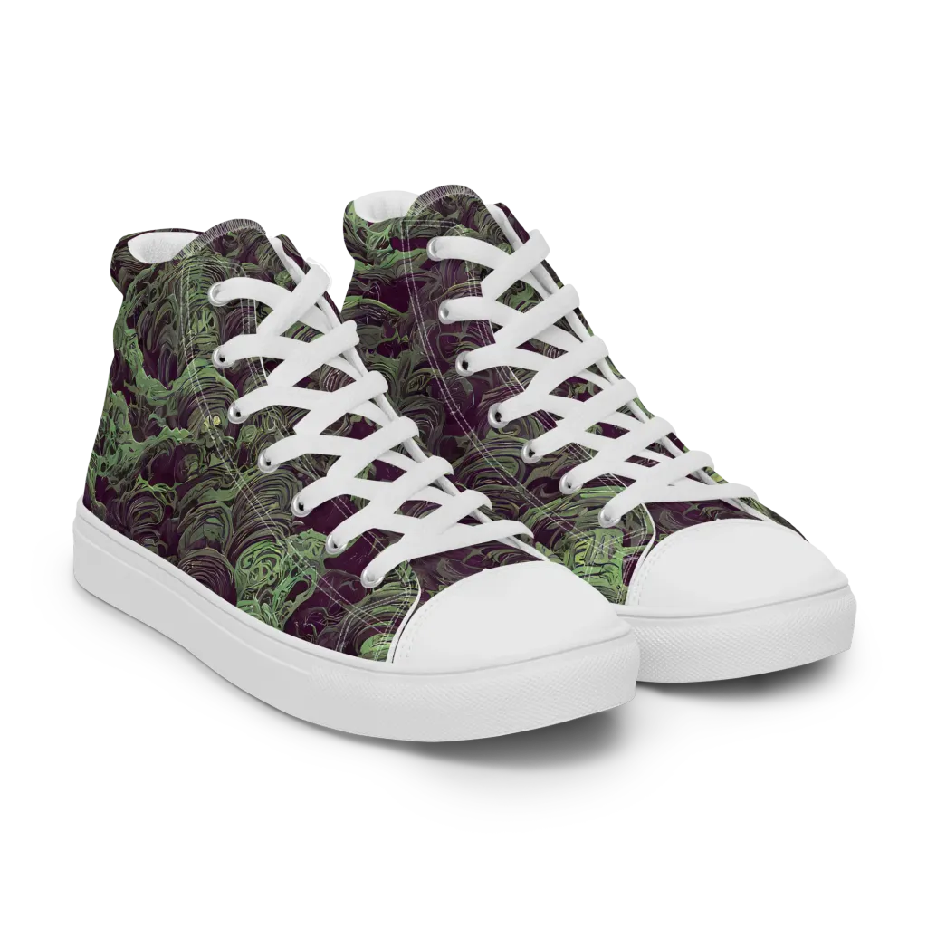 Knab Whorls on Women's High Top Canvas Shoes — Right Front