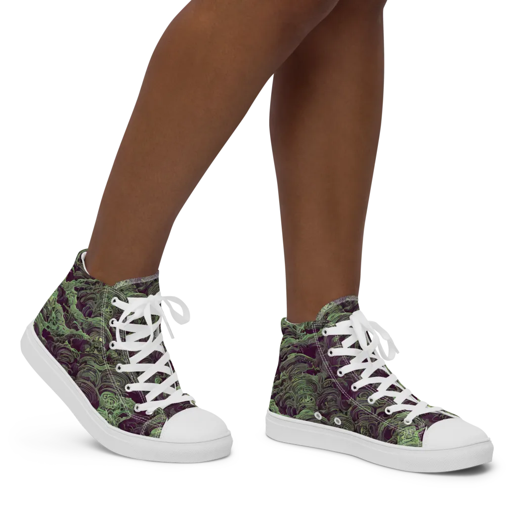 Knab Whorls on Women's High Top Canvas Shoes — Right