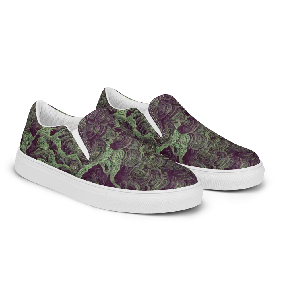 Knab Whorls on Men's Slip-On Canvas Shoes — Right Front