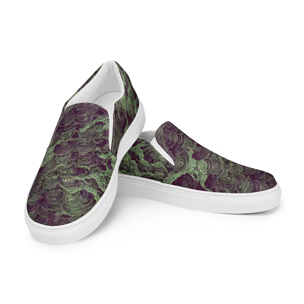 Knab Whorls on Men's Slip-On Canvas Shoes — Left Front