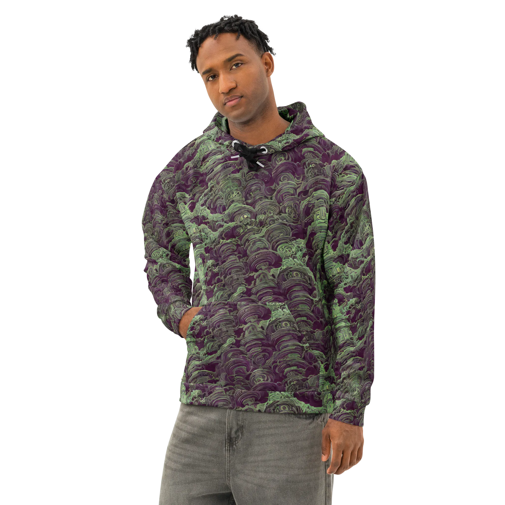 Knab Whorls on Cotton Hoodie — Left Front