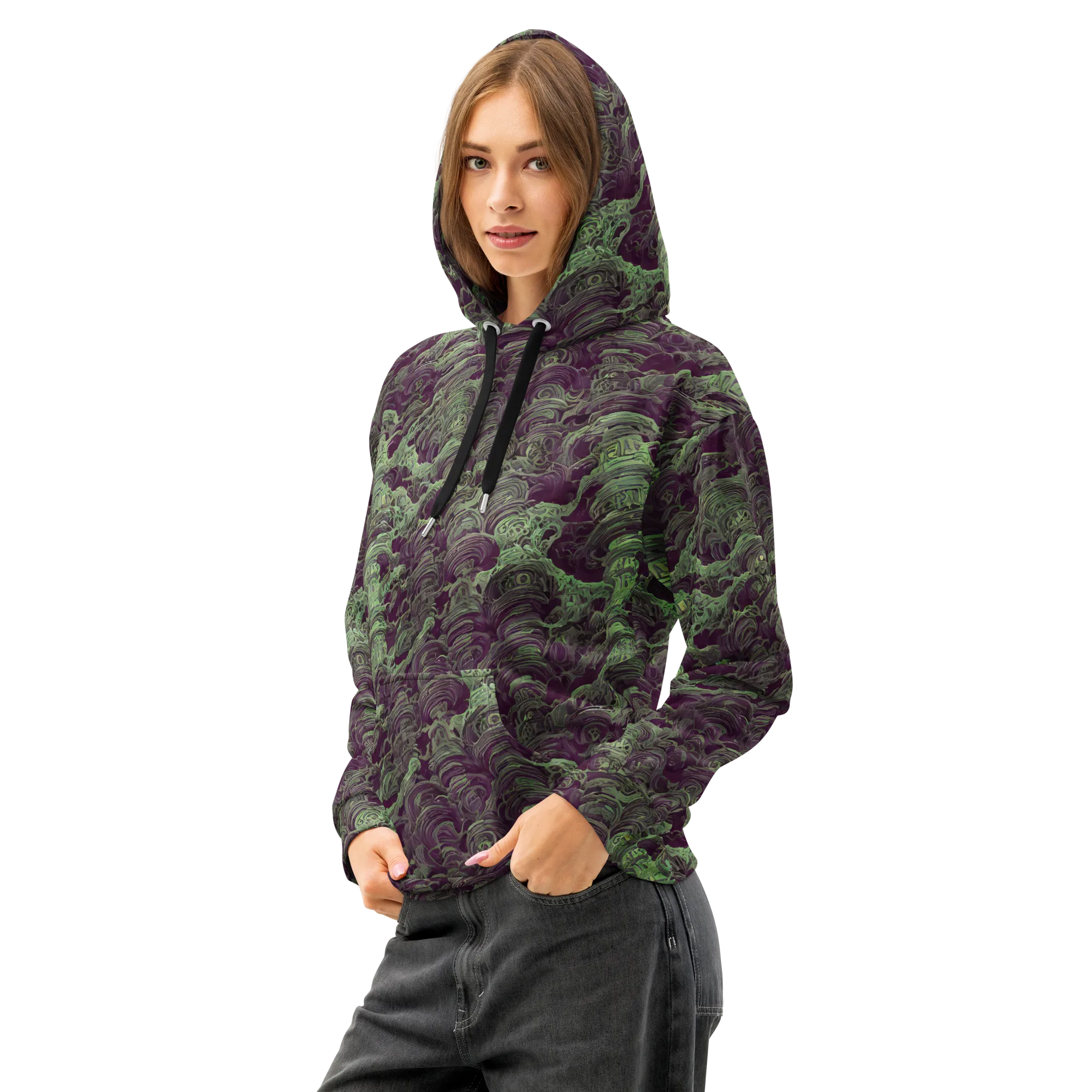 Knab Whorls on Cotton Hoodie — Left Front