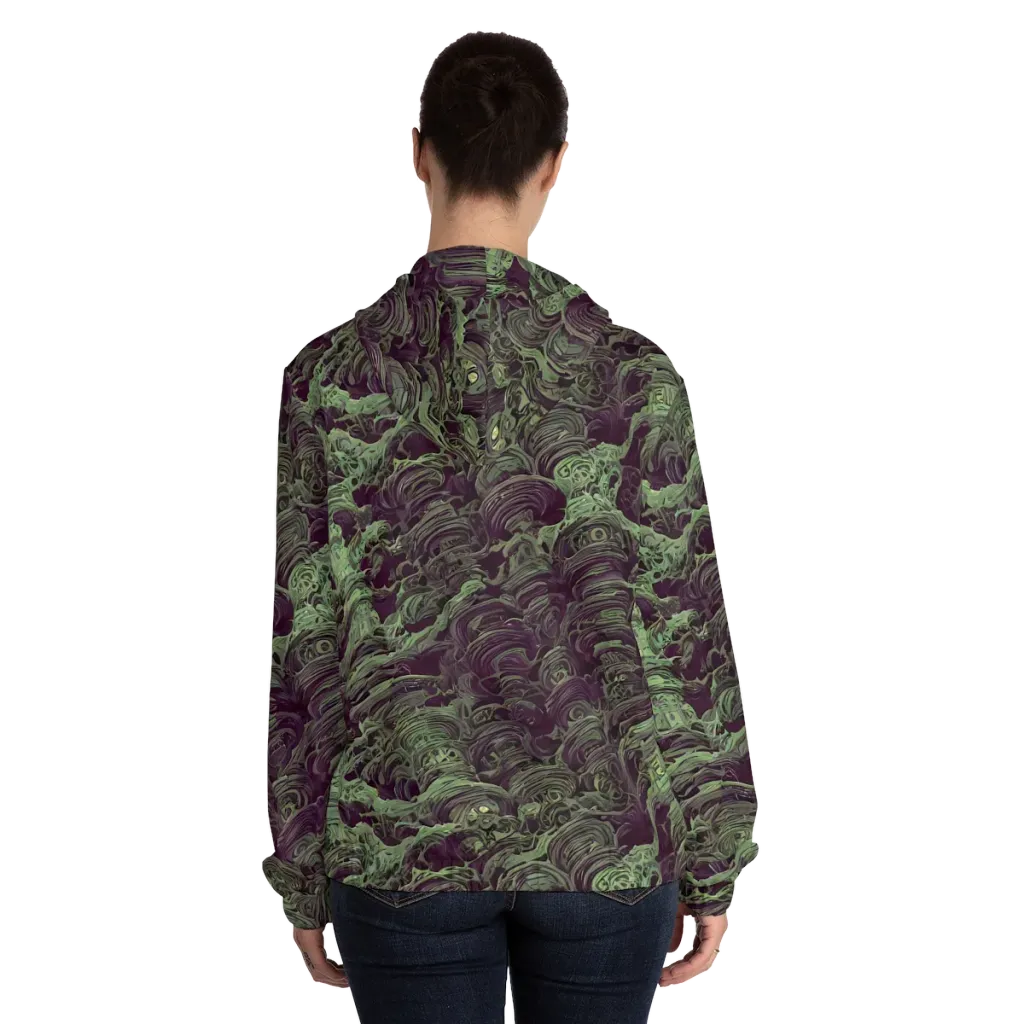Knab Whorls on Women's Full-Zip Hoodie — Back On Person