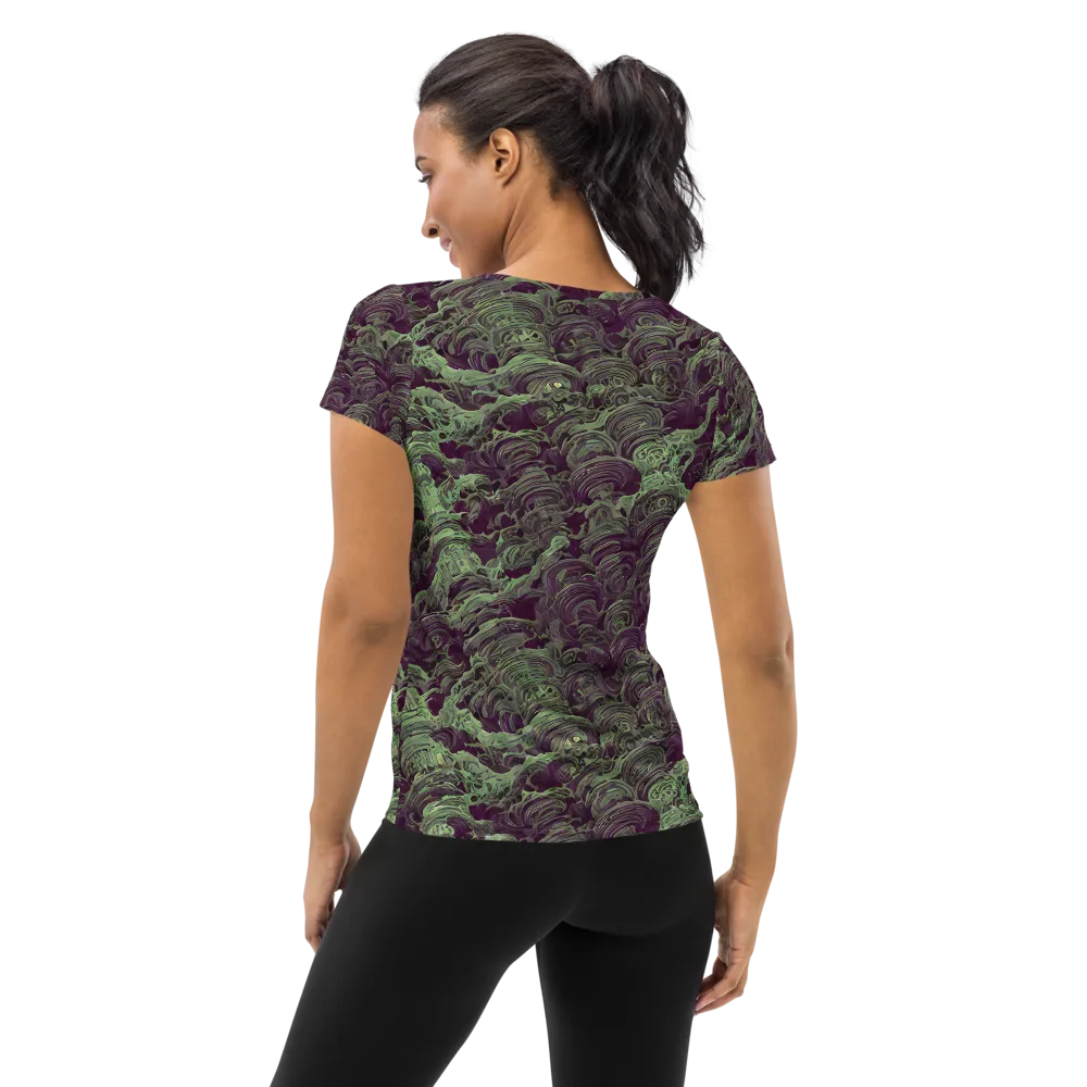 Knab Whorls on Women's Athletic T-Shirt — Back
