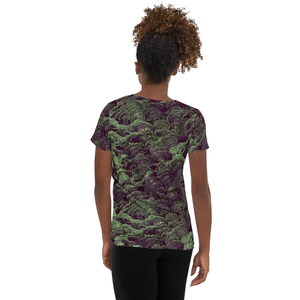 Knab Whorls on Women's Athletic T-Shirt — Back
