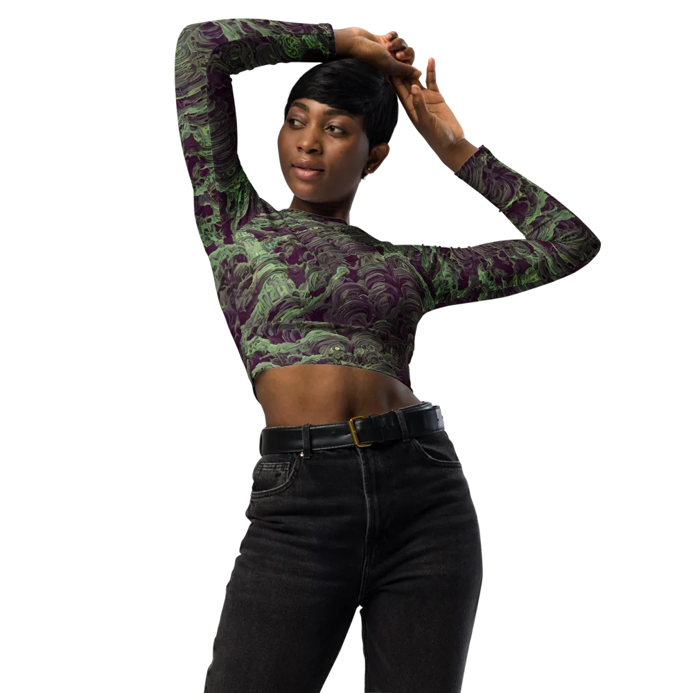 Knab Whorls on Long Sleeve Crop Top — Front