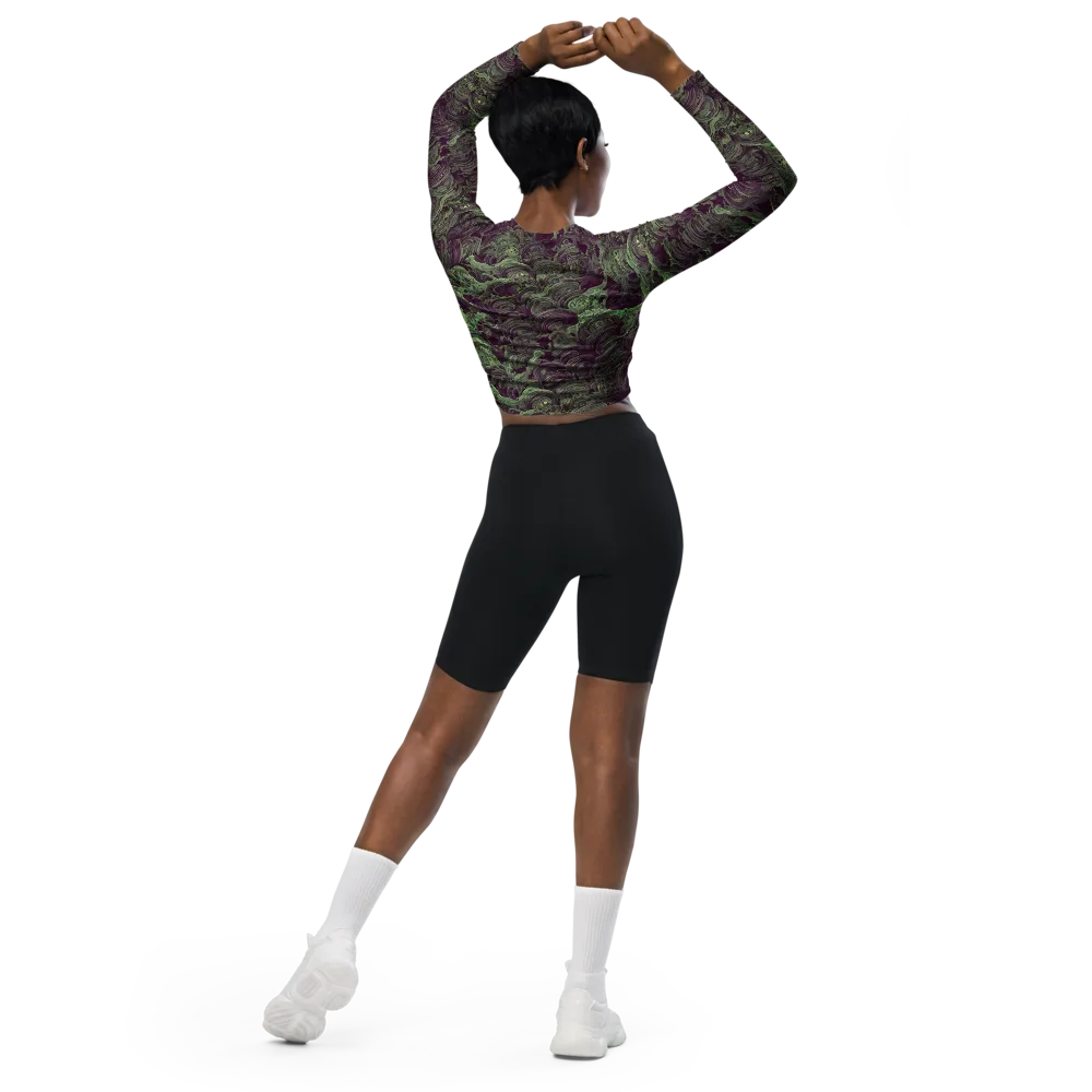 Knab Whorls on Long Sleeve Crop Top — Back