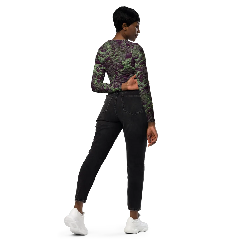 Knab Whorls on Long Sleeve Crop Top — Right Back