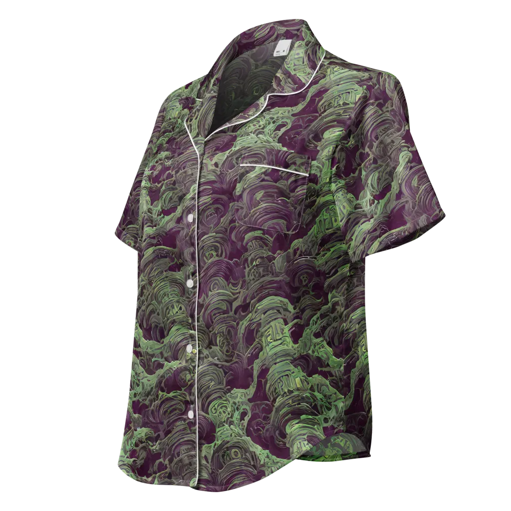 Knab Whorls on Women's Short Sleeve Pajama Top — Left Front