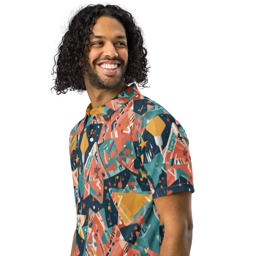 Neon Supper Club on Men's Slim Fit Polo Shirt — Left Front