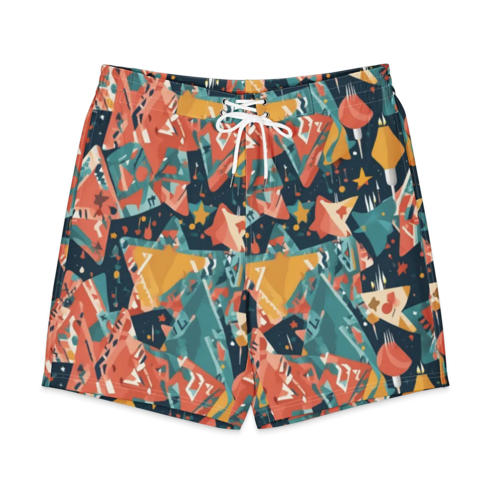 Neon Supper Club on Men's Board Shorts — Front