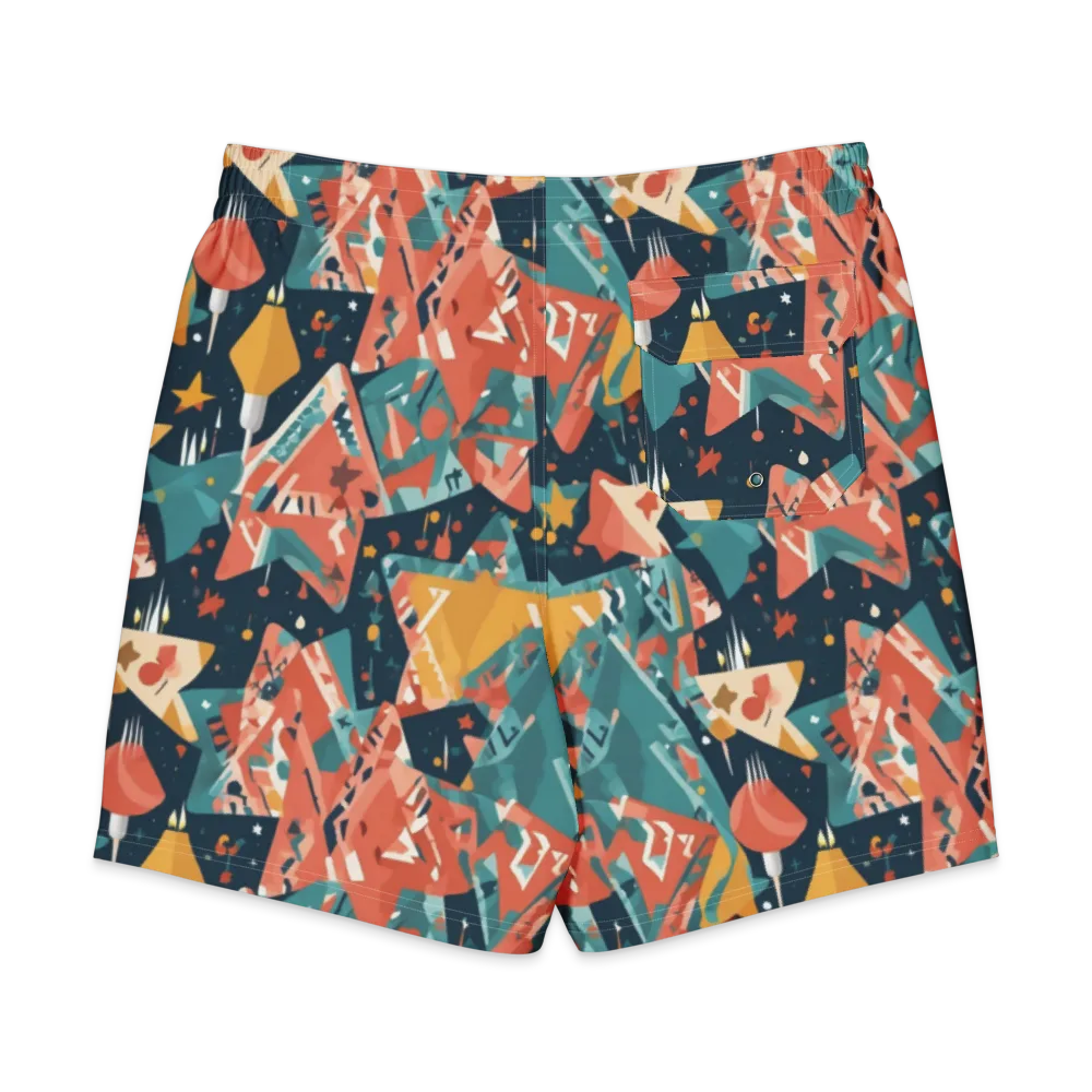 Neon Supper Club on Men's Board Shorts — Back