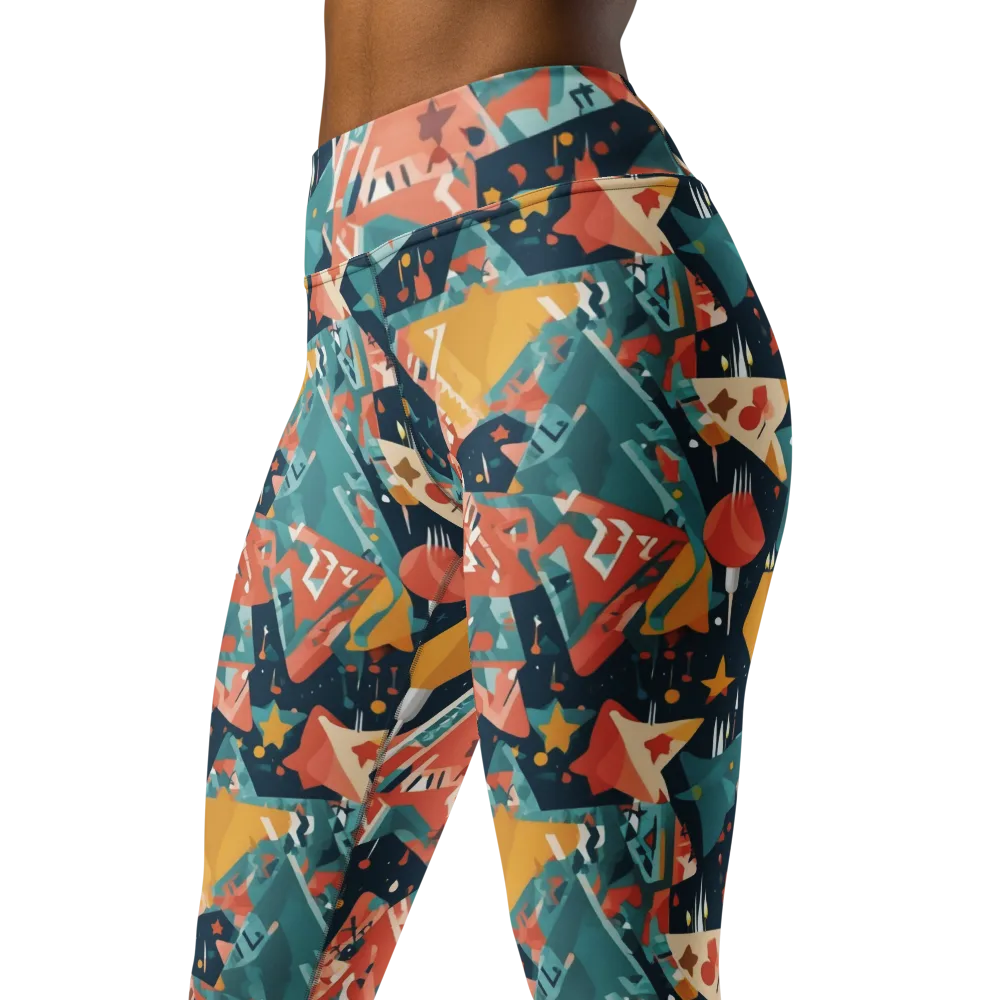 Neon Supper Club on Yoga Leggings — Left Front