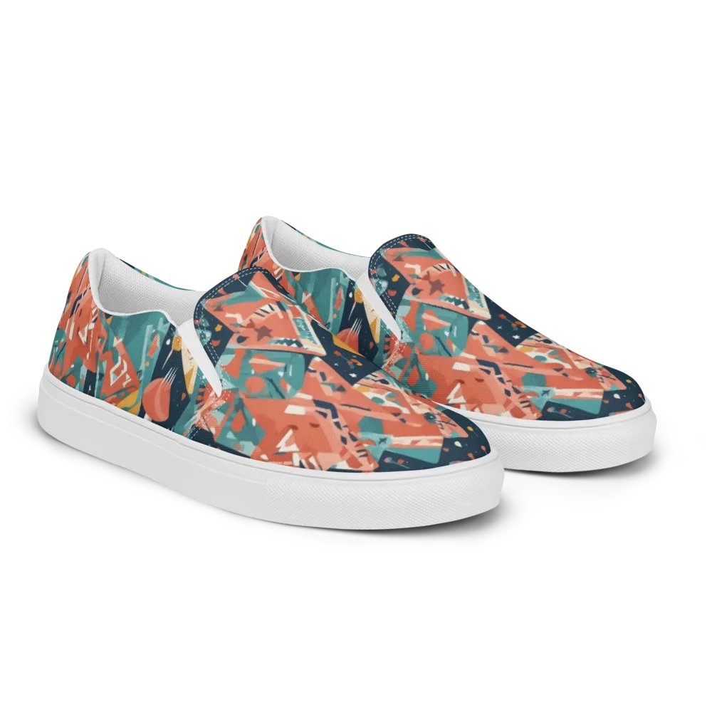 Neon Supper Club on Men's Slip-On Canvas Shoes — Right Front