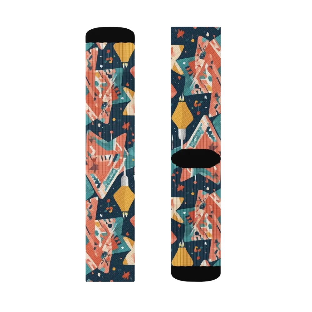 Neon Supper Club on Socks — Left Sock