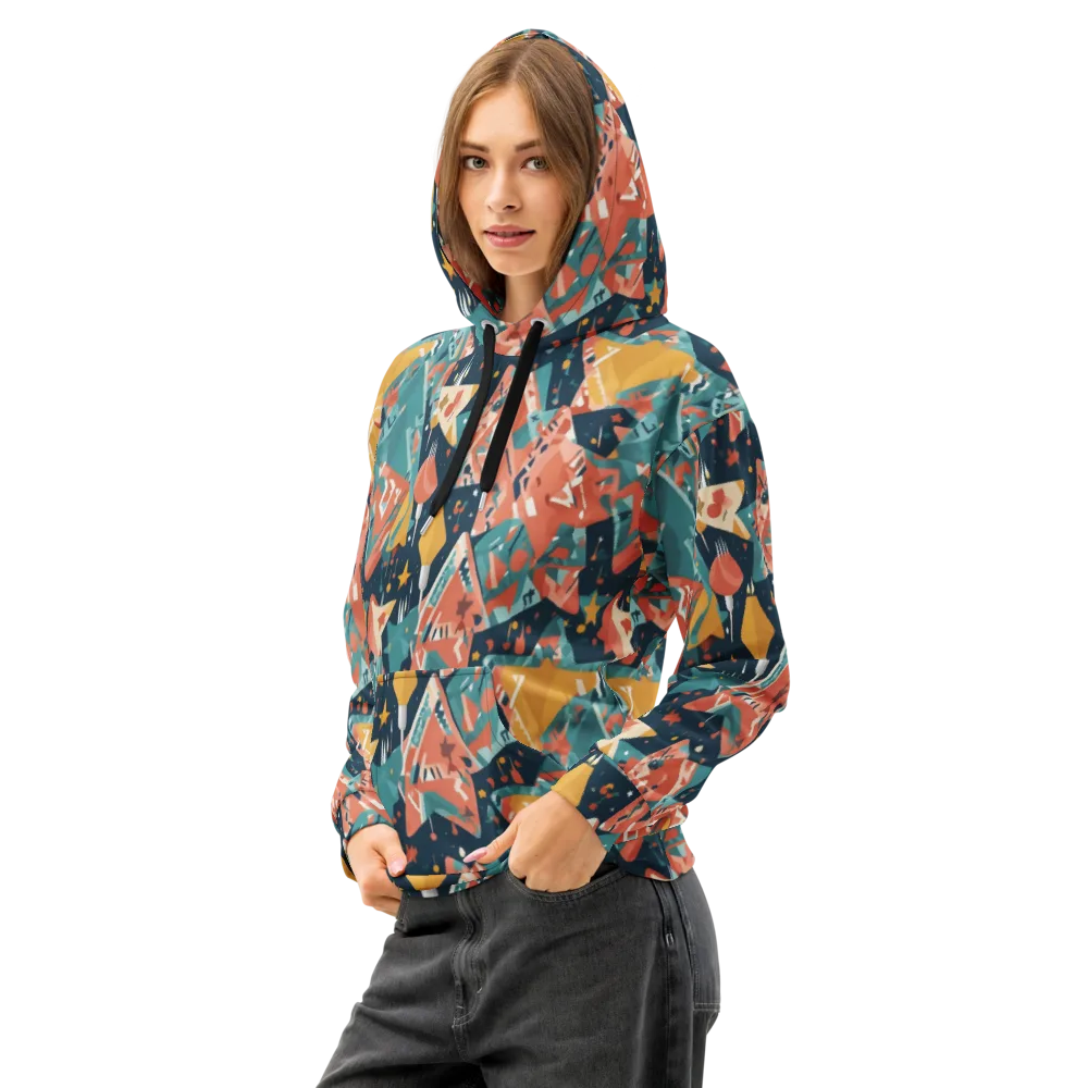 Neon Supper Club on Cotton Hoodie — Left Front