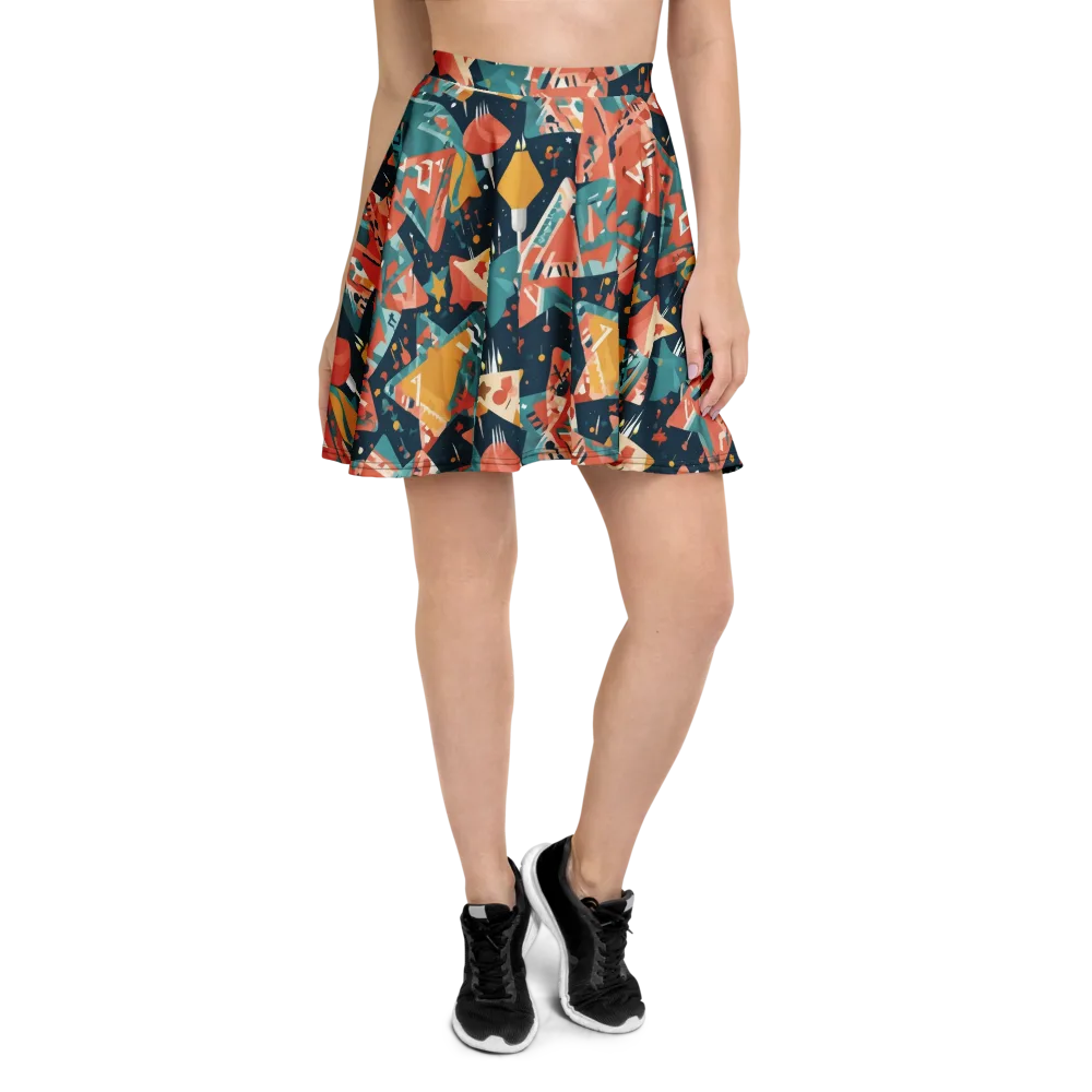 Neon Supper Club on Skater Skirt — Front