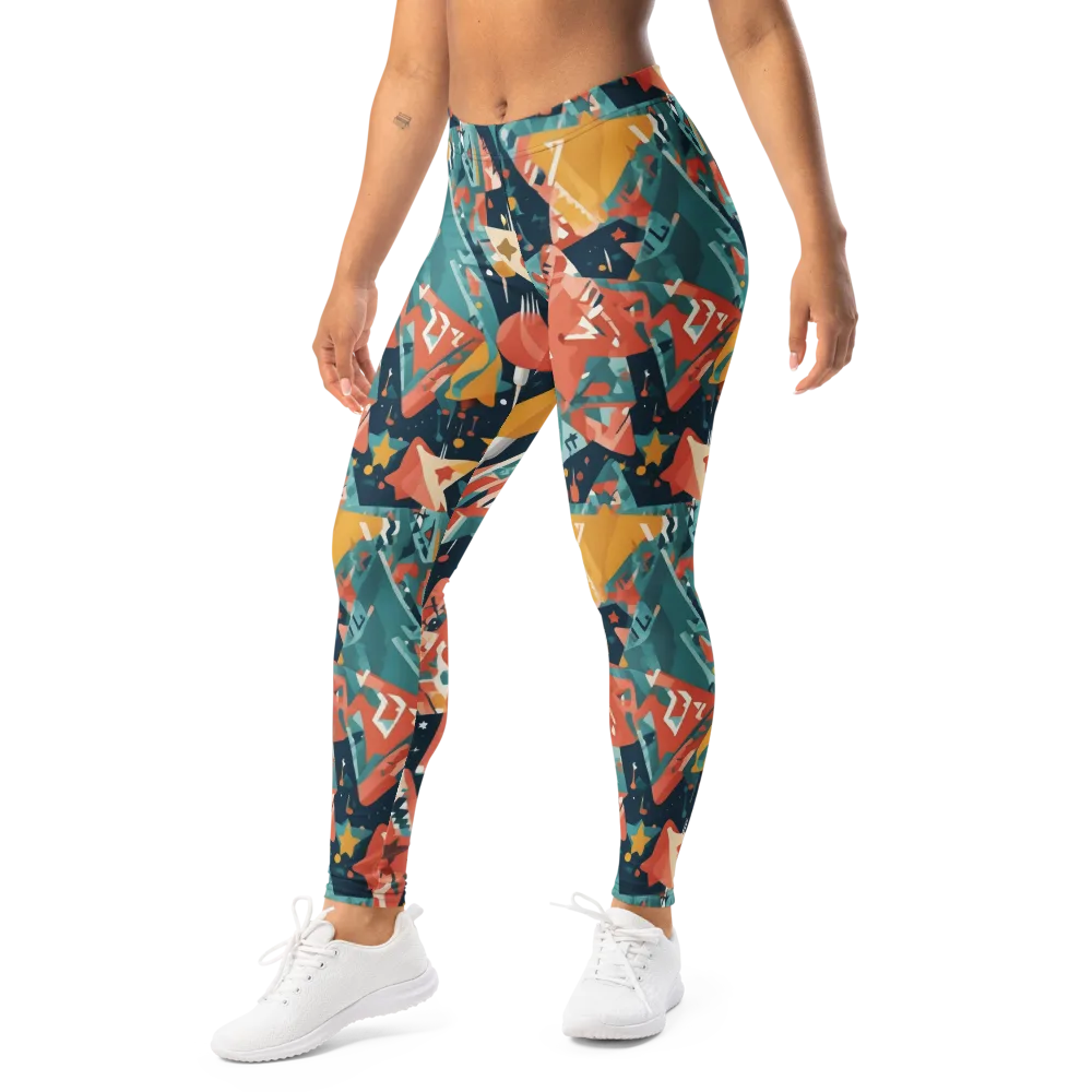 Neon Supper Club on Leggings — Left Front