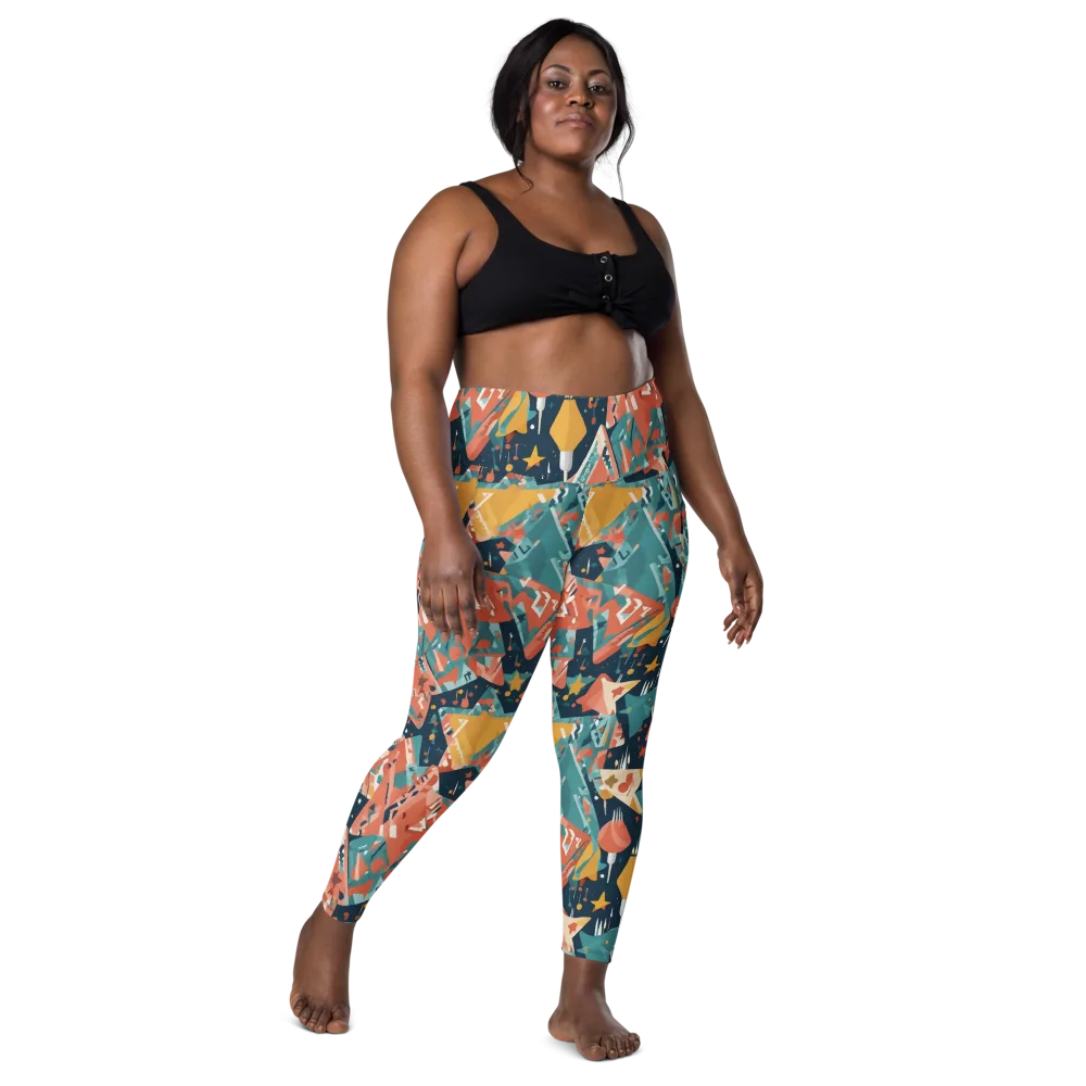 Neon Supper Club on Leggings with Pockets — Front
