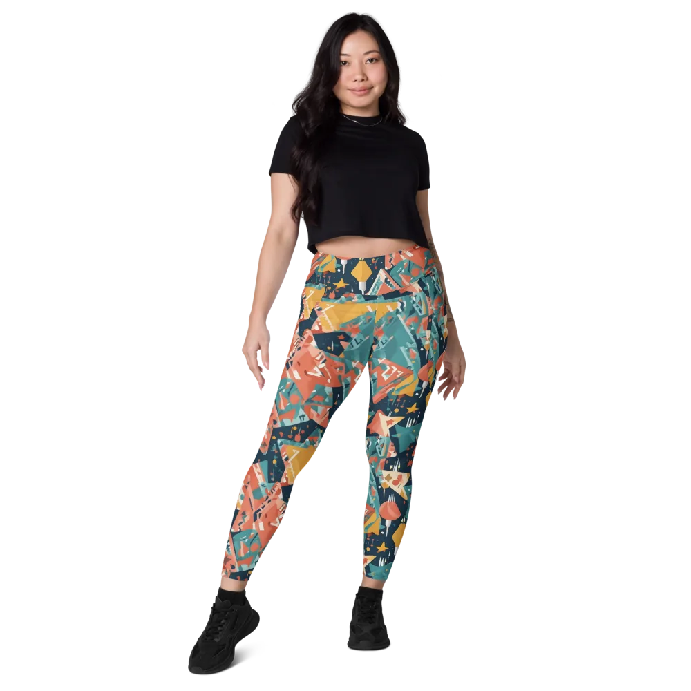 Neon Supper Club on Leggings with Pockets — Front