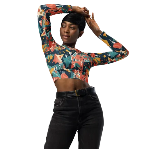 Neon Supper Club on a Long Sleeve Crop Top
