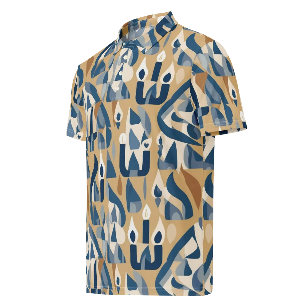 Candle Current on Men's Slim Fit Polo Shirt — Left Front