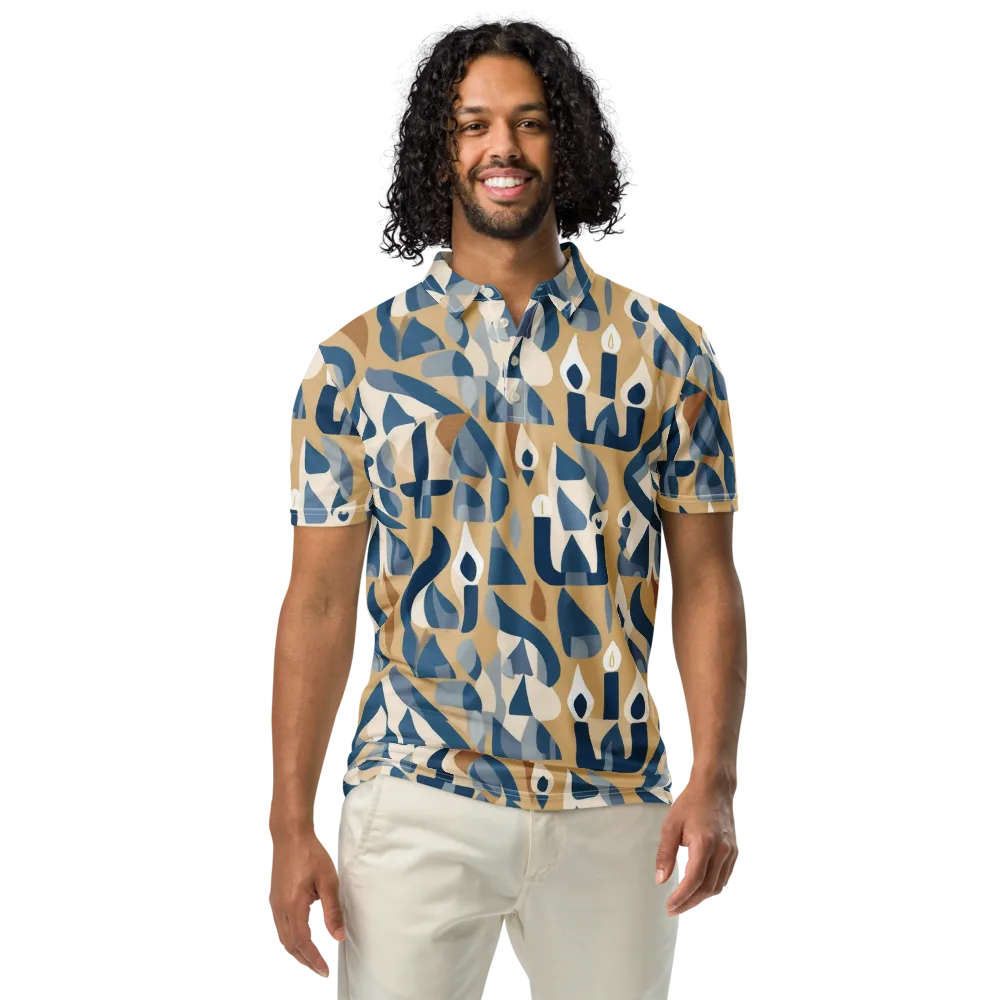 Candle Current on Men's Slim Fit Polo Shirt — Front